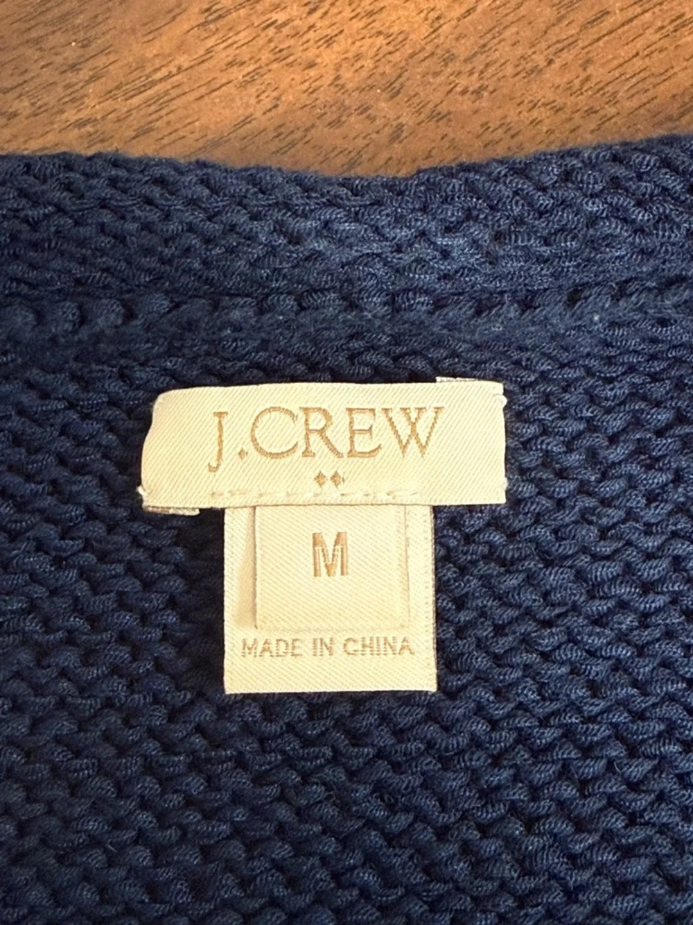 J.Crew Navy Knit Sweater Medium Cotton Blend Crewneck Lightweight Classic - Picture 7 of 10